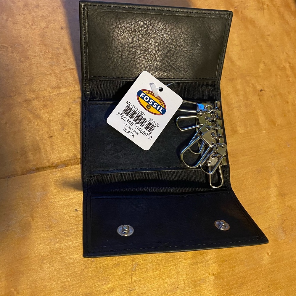 Fossil Black Leather Key Holder